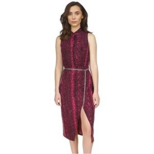 MICHAEL KORS Women’s Snake-Print Chsin Belted Sleeveless Dress